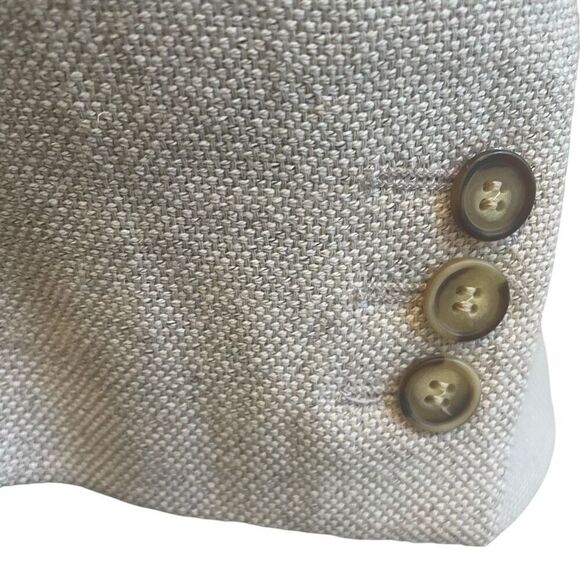Vtg Structure Tan Khaki Linen Cotton Blend Blazer Jacket Sport Coat Men’s Sz XL - Picture 5 of 6